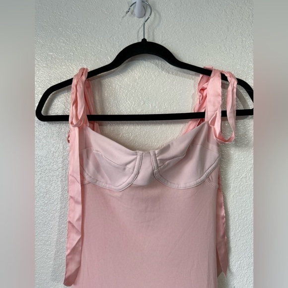 NWT Free People Got Glam Mesh Tie Shoulder Midi Slip Dress Size Small - Picture 6 of 9